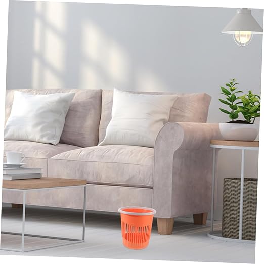 Ciieeo 2pcs Plastic Round Wastebasket Kitchen Trash Can Litter Trash Bin Under Sink Garbage Can Office Basket