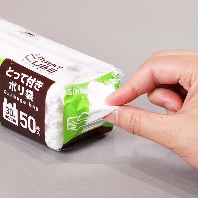 [Amazon.co.jp Limited] Japan Sanipack Smart Cube NOCOO IN Trash Bag 7.8 gal (30 L) Handle Translucent Easy Removal Tissue Type 50 Sheets x 4 Pack 19.7 x 27.6 inches (50 x 70 cm) 0.017 mm