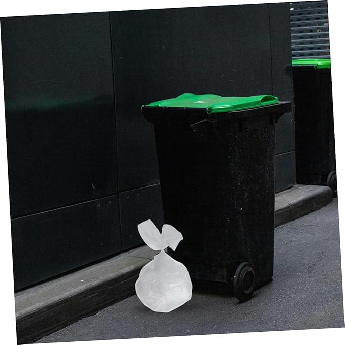VOSAREA Thickened Plastic Trash Bags White 45x50cm 300pcs (10 Rolls X 30pcs) Bathroom and Bedroom Garbage Liners for Home Wastebaskets