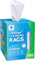 GLIMGLINT White Microfiber Cleaning Cloth 100 Pack Cleaning Rags Lint-Free Ultra Absorbent Reusable Paper Towels for Home Kitchen Car Garage or Shop Dish Rags 11 x 9