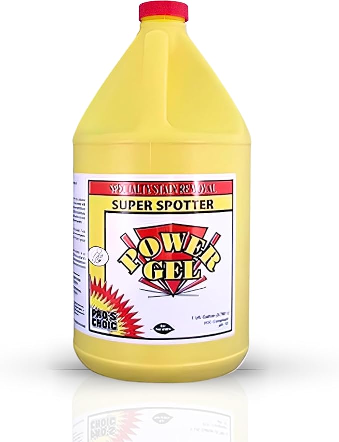 Pro's Choice Clothing Stain Remover Power Gel Super Spotter - Fabric Stain Remover for Clothes Laundry &amp Spot Remover - Stain Removal for Stubborn Ink - Grease Stain Remover for Clothes (1 Gallon)