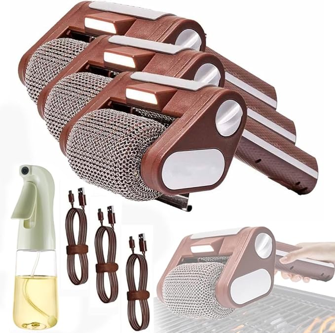 Cordless Recharable BBQ Tool Electric Grill Cleaner tle Free with 350 RPM Stainless Roller 304 Steel Power No tles Preheating (3)