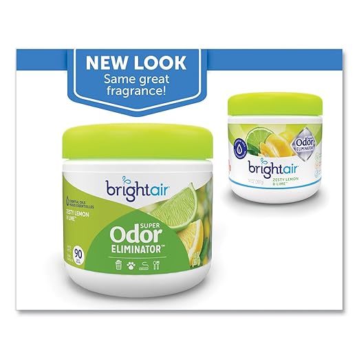 BRIGHT Air 900248 Super Odor Eliminator Zesty Lemon and Lime 14 oz (Case of 6)