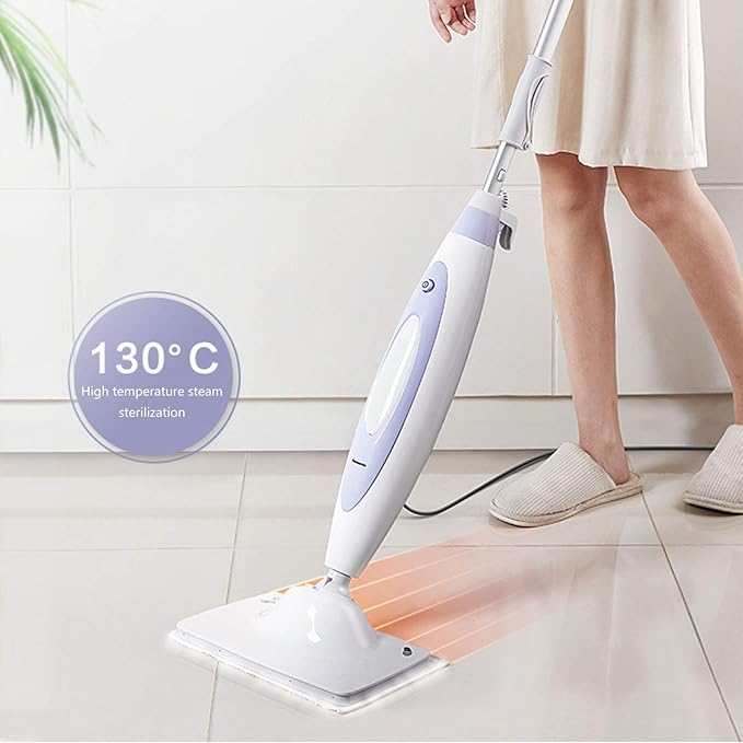 Wireless Steam Mop Floor Mop Steam Cleaner with Adjustable Steam Intensity Multifunctional Carpet Upright Cleaner Mop for Floor Cleaning Purple Pink