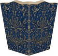 Marye-Kelley WB1241-Royal Blue Damask Wastepaper Basket
