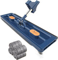 Large Flat Mop Self-contained Slide Microfiber Floor Wet and Dry for Cleaning Floors Home Tools(Blue mop 4 rag)