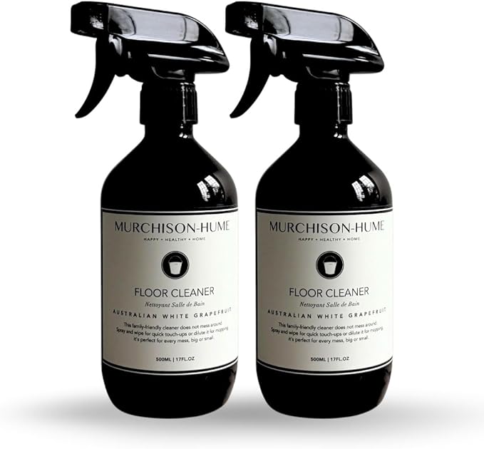 Murchison-Hume Natural Floor Cleaner Spray – Pet-Friendly Non-Toxic Plant-Based Formula for Hardwood Tile &amp Laminate – Streak-Free Shine Australian White Grapefruit – 17oz Bottle (2 Pack)