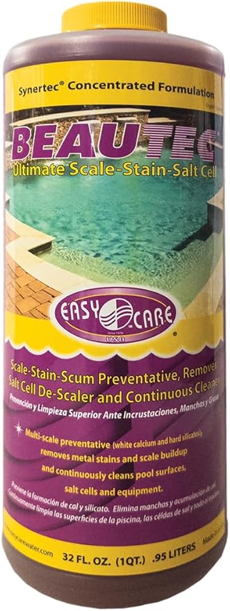 EASYCARE 22032 Beautec Ultimate Calcium Preventative Salt Cell Protector &amp New Pool Startup 32 Fl. Oz Bottle