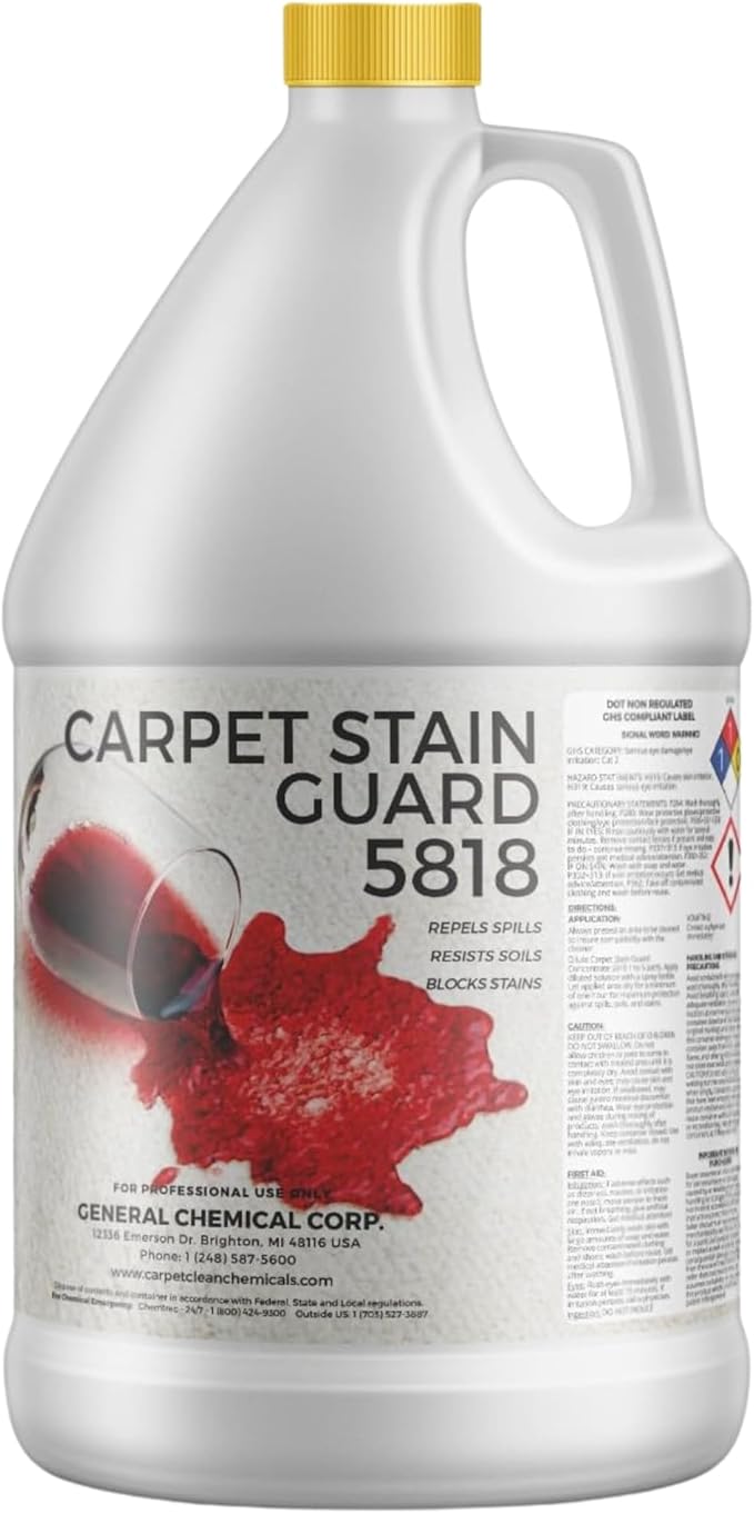 General Chemical Fabric Protector &amp Stain Shield - Ultra Concentrated Fabric Protector for Carpets Rugs Upholstery Drapes &amp more - Carpet Stain Guard 5818 - For Outdoor &amp Indoor Use - 1
