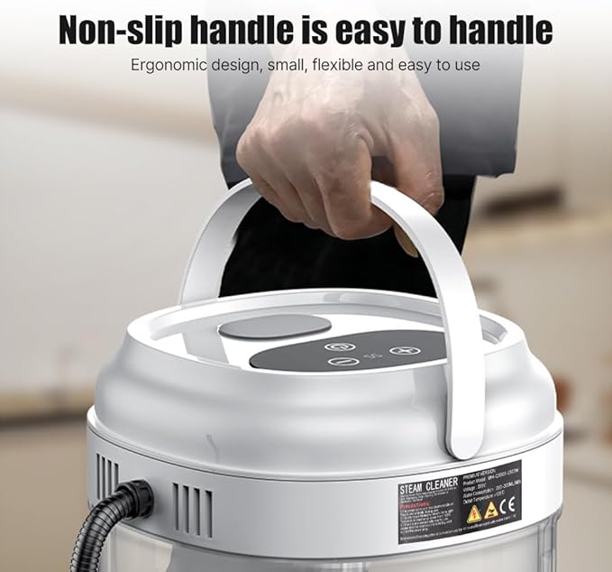 Pressurized Handheld Multi-Surface Steam Cleaner with 3 Brushes and Extended Rod for Home Portable DeepSteamer with 6 Gear Adjustable Digital Touch Screen 1500ml Water Tank for Kitchen