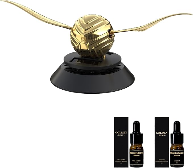 Majesty’S Secret Solar Car Air Freshener Diffuser with 2 Essential Oil Refills Long-Lasting Auto Scent Odor Eliminator Refillable Fragrance Oil Diffuser for Dashboard