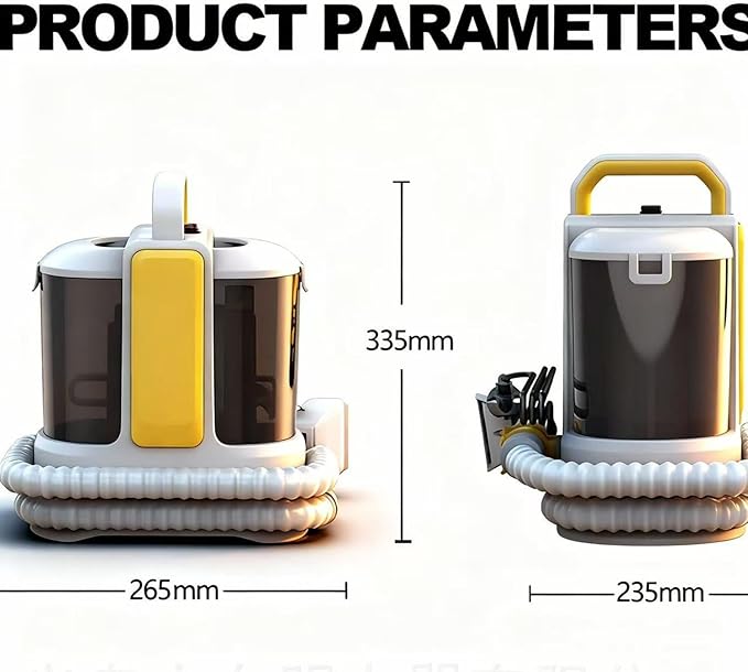 Portable Carpet Upholstery &amp Area Rug Cleaner with Pet Mess Toolfor Pet Stains Furniture Sofa Stairs &amp Car Deep Cleaning with Dual Brush Heads &amp Cleaning SolutionYellow