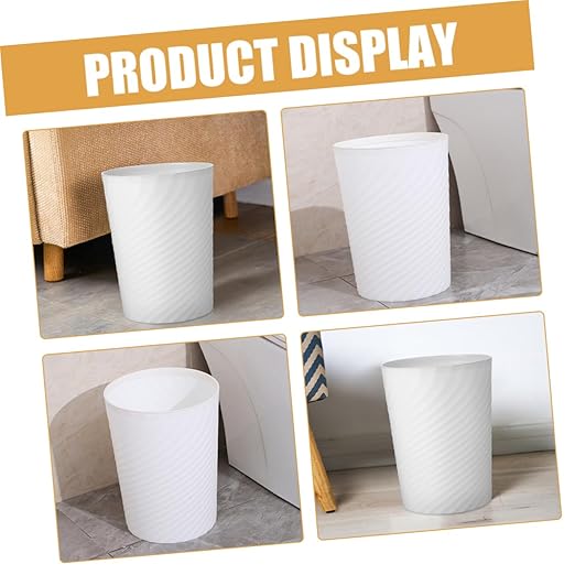Uonlytech Large Capacity Lidless Trash Can White Garbage Bin for Office Living Bathroom Kitchen Sturdy Wastebasket Without Lid Easy to Use Home Waste Container