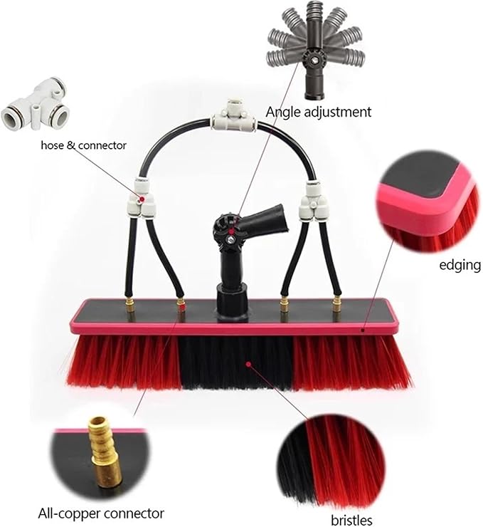 Solar Panel Cleaning Brush Window Cleaning Pole Water Supply Brush Telescopic Retractable Solar Panel ToolWater Fed Pole