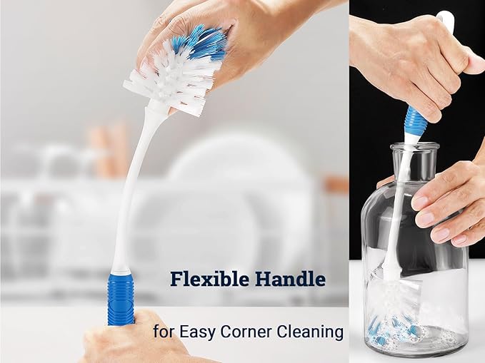 Dish &amp Bottle Brush Set – 9 Pack Kitchen Cleaning Brushes for Dishes Bottles Pots Pans Sinks &amp Glassware