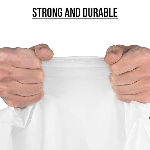 Aluf Plastics 95 Gallon 1.5 MIL Clear Heavy Duty Curbside Receptacle Trash Bags - 61 x 68 - Pack of 50 - For Contractor Construction Industrial &amp Commercial