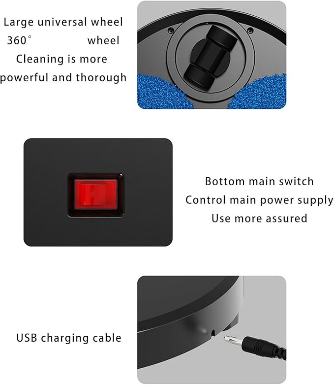 USB Rechargeable Electric Mop Easy to Use 1800mAh Battery Floor Machine Double Wheel Efficient Mopping Device Floor
