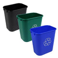 Rectangular 7 Gallon Commercial Office Trash and Recycling Combo Bins Wastebasket Deskside Bins for Office Kitchen Under Desk Garage (Trash Recycling Organics 7 Gallon)
