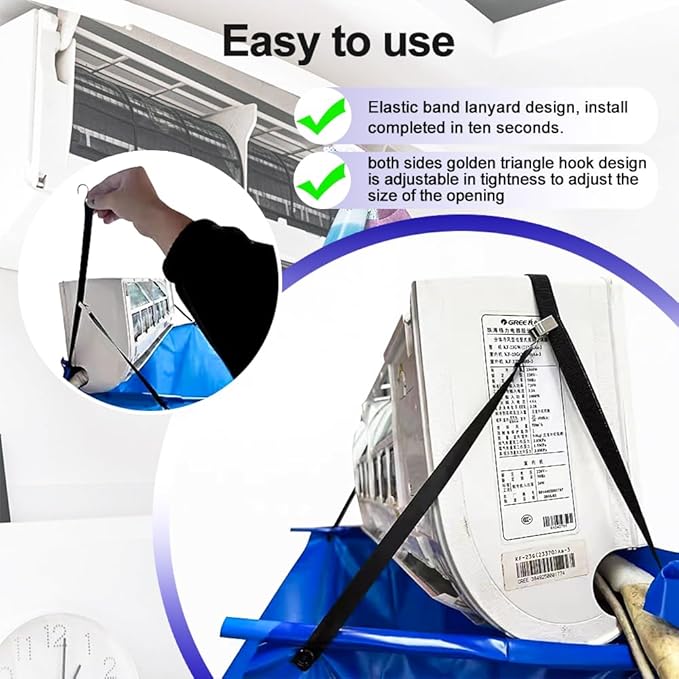 Ac Cleaning Bag With Support Rods Air Conditioner Cleaning Kit with Strong Washing Tool Ac Cleaning kit Minisplit Cleaning Kit Air Conditioning Water Bag Kit Universal for Home AC Cleaning