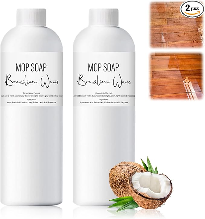2Pcs Brazilian Waves Mop Soap New Mop Soap For Floor Cleaning Mop Soaps Brazilian Wave Multisurface Bathroom &amp Kitchen Cleaner Supplies (120ML)