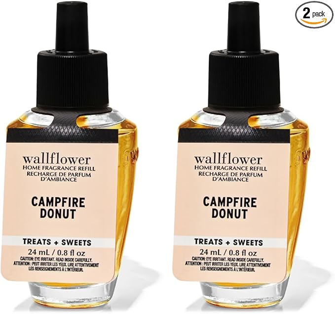 Bath &amp Body Campfire Donut Fragrance Wallflowers Refill 2-pack 1.6 fl. oz. total (Packaging Label Artwork Style May Vary)