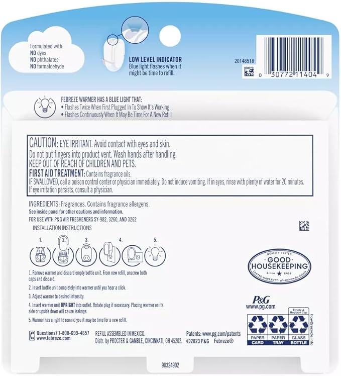 Febreze Plug with Fade Defy Technology Air Freshener - New Limited Edition - (2) of 0.87 fl oz Refills (Refresh &amp Energize)