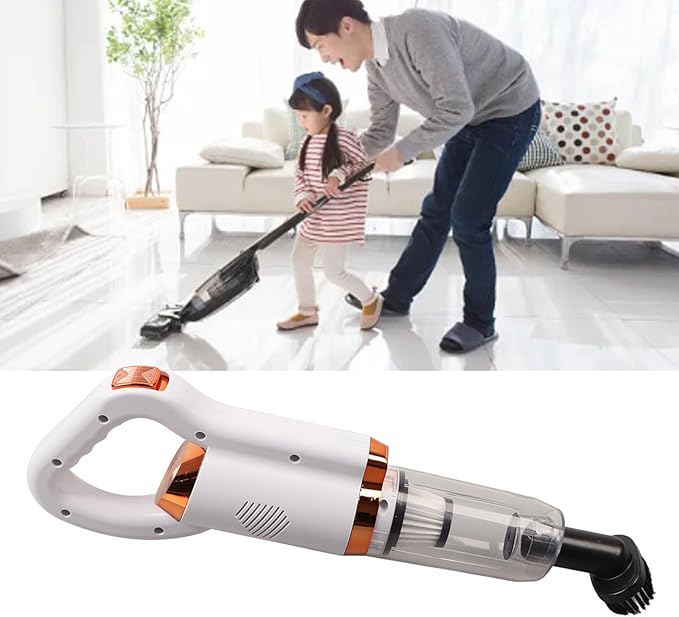 Pwshymi Cordless Vacuum Cleaner Handheld Stick Vacuum Cleaner with 8500PA Strong Suction for Hard Floor Carpet Pet Hair (White)