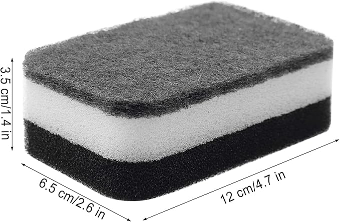 Kitchen Dishwashing Sponge Individually Wrapped Sponges Bulk Non Scratch Scouring Pad Odor-Free Dish Sponges for Washing Dishes Wipes for Household Cleaning Dishes Travel Apartments (Black- 600 Pack)