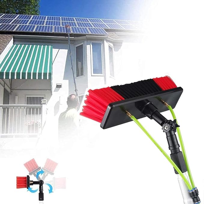 Window Clean Pole Cleaning Photovoltaic and Solar Panels Cars Caravan Truck Campers and Buses Car Wash Water Brush 3-12M/6M Rod/30Cm Brush Head