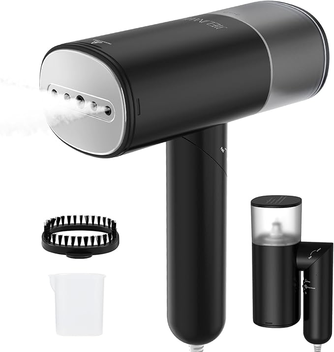 Handheld Steamer for Clothes 1200W Foldable Travel Steamer 20 Sec Preheat Garments Wrinkle Remover 120V Portable Hand Iron with 150ml Water Tank Clothes Steamer for Home Travel-Black