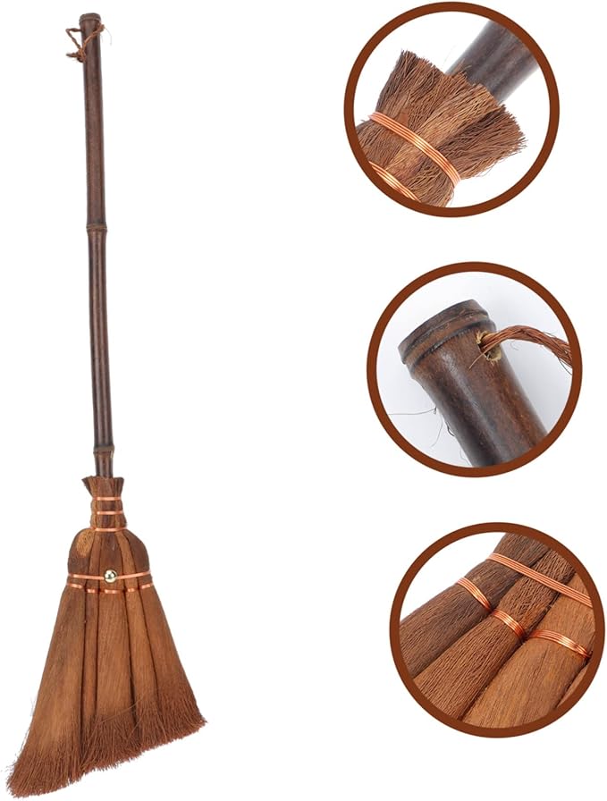 Natural Material Boys and Girls' Broom Small Broom Tool 59-15cm Palm-fibers Compact Size Sturdy Lightweight