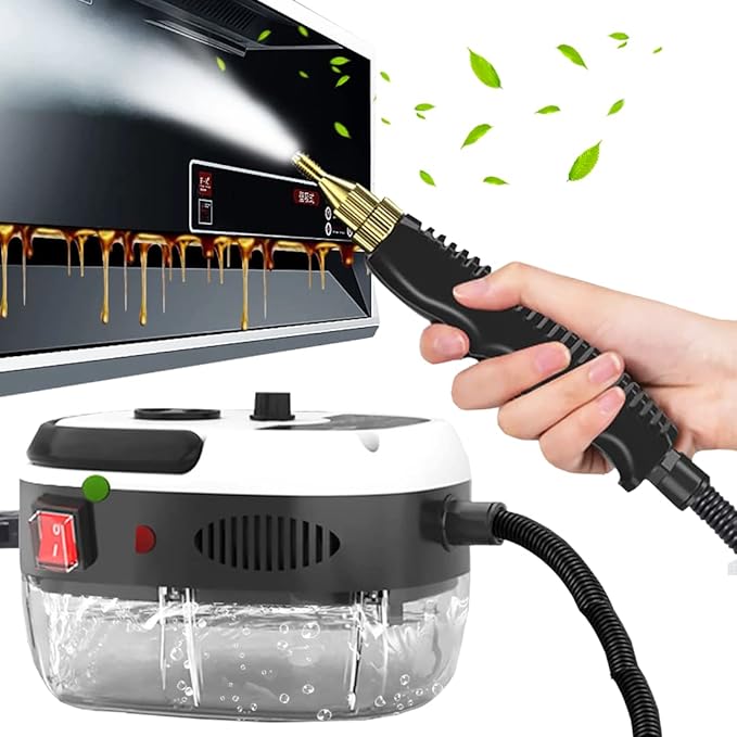 High Pressure Steam Cleaner Handheld High Temp Fast Heating Portable Cleaning Machine for Home Use Grout Tile Car Detailing Kitchen Bathroom with 3 Brush Heads