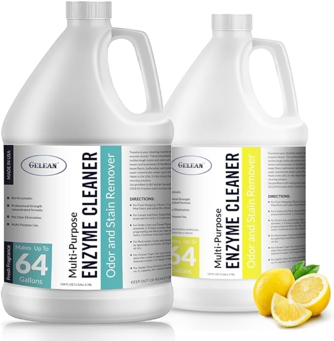Multi-Purpose Probiotic Enzyme Cleaner Made in USA - Stain and Odor Remover - Concentrated - Professional &amp Home Strength Drains Floors Bathrooms Toilets Trash Can