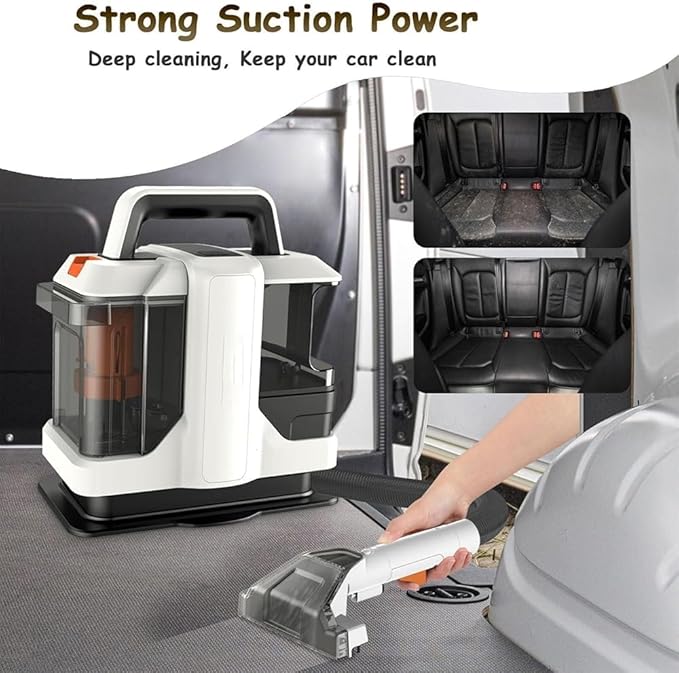 Handheld Carpet &amp Upholstery Spot Cleaner – Corded Deep Cleaning Machine with Dual Removable Water Tanks for Pet Stains Sofas Carpets &amp Car Seats