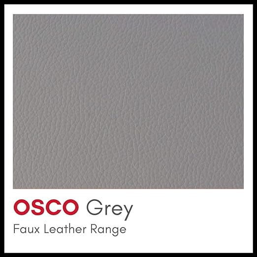 OSCO Grey Faux Leather Waste Bin | Round | Height - 29 cm | Diameter - 26 cm | Circular Trash Can | Waste Paper Basket | Recycling Container | Office | Home | Bathroom