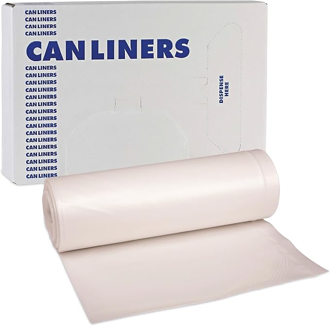 22 Micron Equivalent High-Density Can Liner in Clear