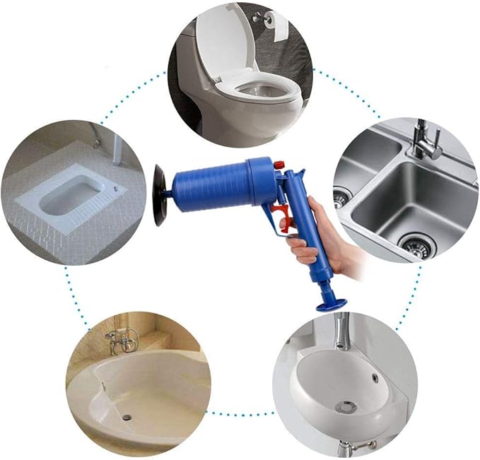 Toilet Plunger Air Drain Blaster Pressure Pump Cleaner High Pressure Plunger Opener Cleaner Pump for Bath Toilets Bathroom Shower Sink Bathtub Kitchen Clogged Pipe