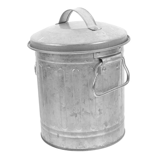 TEHAUX Small Bucket Shaped Garbage Can with Lid Creative Trash Bin for Home and Office Convenient Small Rubbish Wastebasket for Kitchen Bedroom Bathroom Farmhouse