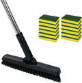CELOX Grout Brush with Long Handle and 12 Pack Yellow Dish Sponge for Kitchen
