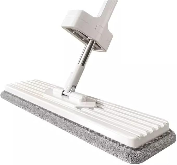 Lazy Mop 36cm Hand Free Washable Foldable Storage 360° Spinning Self Twisting Cleaning Easy Swap Microfiber(Mop-1pcs Cloth)