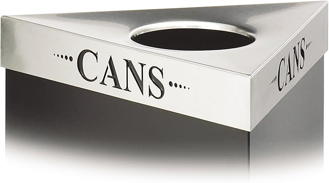 Safco Products 9552BL Trifecta Waste Receptacle 34 High Base with 9560PC Plastic Trifecta Lid 19-Gallon Black
