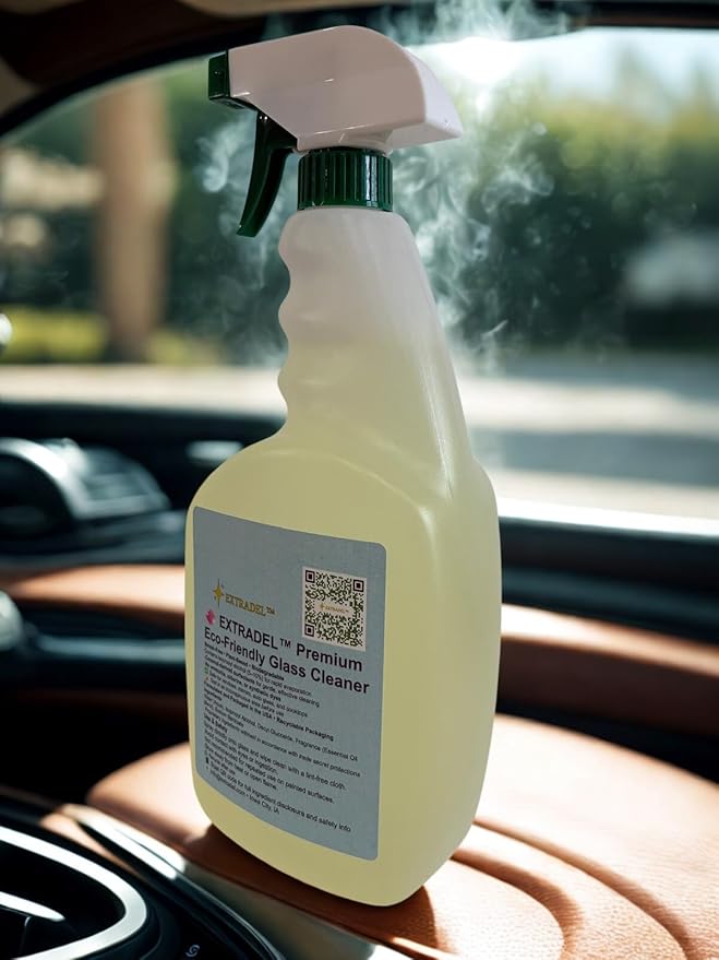 EXTRADEL™ Premium 32 fl oz Eco-Friendly Glass Cleaner Plant-Based Streak-Free Light Naturally-Derived Scent Biodegradable Spray