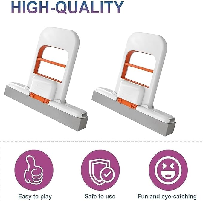 Mini Foldable Desktop Mop Portable Self-Squeeze Short Mop Mini Cleaning Sponge for Tabletop Cleaning Wet and Dry Use Hands-Free Lazy for Bathroom Kitchen (A+B)