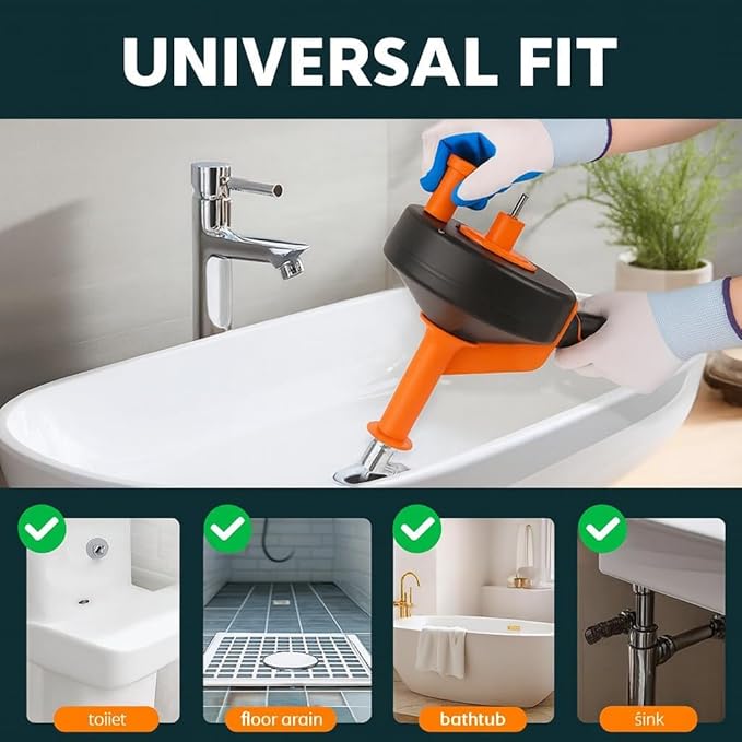 50 FT Drain Snake Hair Drain Clog Remover Manual Or Powered Plumbing Snake With Drill AdapteUnclog Sink Drain Tool Drain Auger for Toilet、Shower、Kitchen、Sink No Auto Retract Or Feed Orange