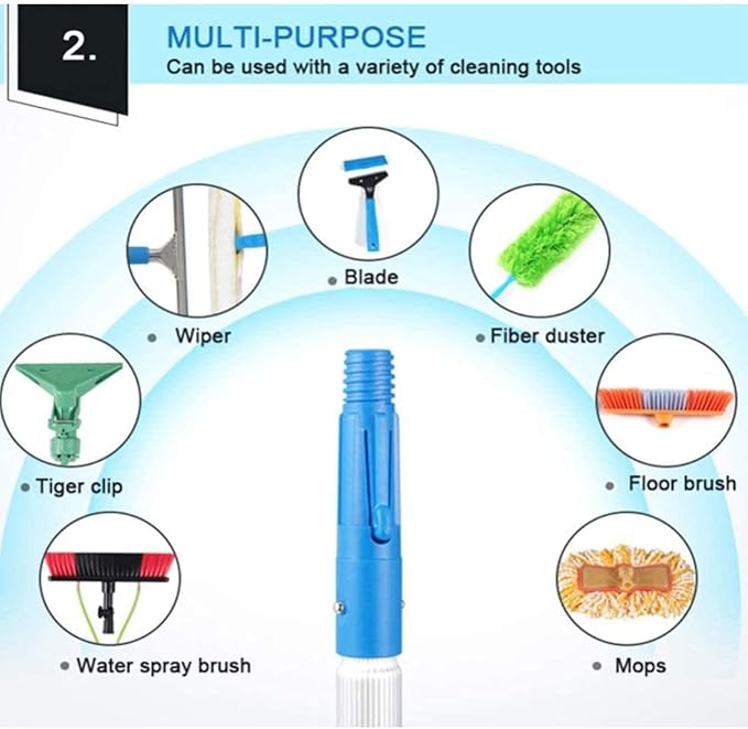 Cleaning Brush Window Cleaning Pole Photovoltaic Solar Panels and Window Cleaning Pole Water/Hose Fed Extendable Pole Window Cleaning Brush Equipment10M/33Ft-30Cmbrushhead