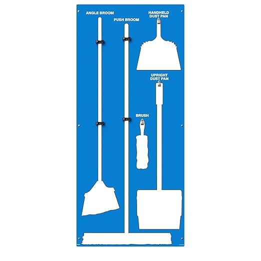 Clean &amp Sweep 5S Shadow Board/Wall Mount Broom Holder 68 x 30 Board 5S Cleaning Station - Board Only Tools Sold Separately Made in The USA by AccuformNMC Blue/White PSB614BUWT