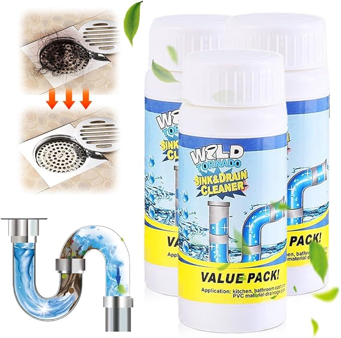 Sink Drain Cleaner 2025 New Sink and Drain Cleaner Multi-functional pipe unclogging agent Powerful Sink Cleaner for Kitchen and Pipes Cleaning Tool (3PCS)