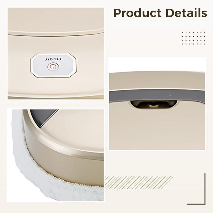 Home Robot Mop Automated Wet and Dry Floor Cleaning Machine 3600 Mah Battery Effortless Operation Fantastic for Many Hard Surfaces Gold Aesthetic