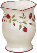 Touch of Class Vining Rose Wastebasket Pearl