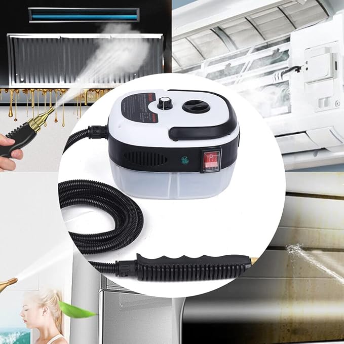 High Pressure Steam Cleaner Handheld High Temp Fast Heating Portable Cleaning Machine for Home Use Grout Tile Car Detailing Kitchen Bathroom with 3 Brush Heads